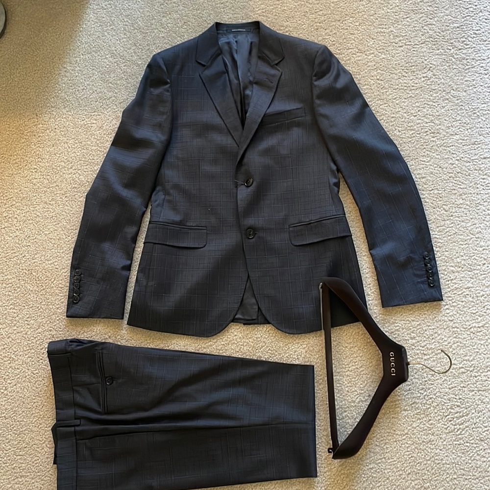 NWT Gucci ‘Monaco’ windowpane suit size 48C
